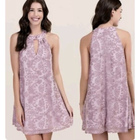 FRANCESCAS womens Lavender Knoxville Halter Midi dress Medium crouqette - Picture 1 of 6